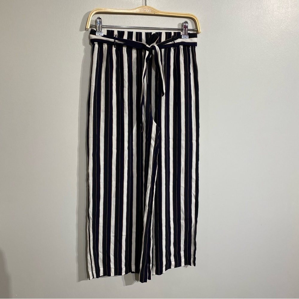 Wilfred Faun pants high - rise cropped flowy leg striped waist tie - Picture 4 of 12